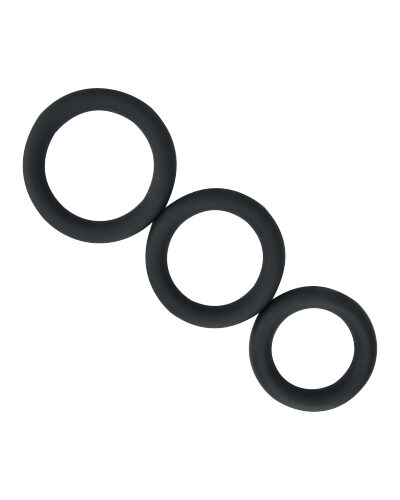 Loving Joy Thick Silicone Cock Rings 3 Pack Grey