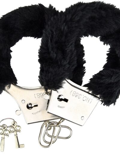 Loving Joy Furry Handcuffs Black