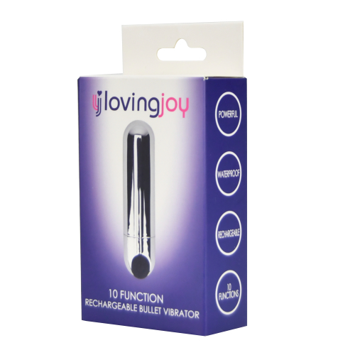 Loving Joy 10 Function Rechargeable Bullet Vibrator Silver 4 Loving Joy 10 Function Rechargeable Bullet Vibrator Silver - Image 4