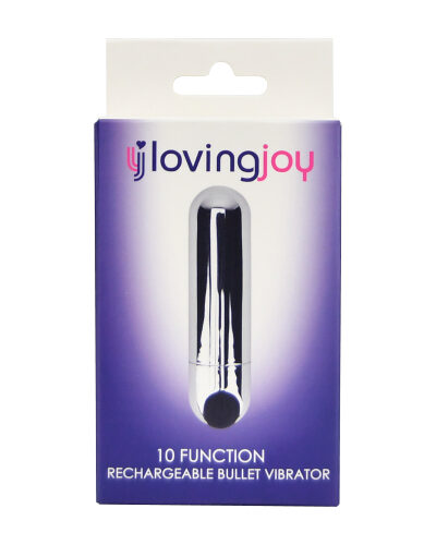 N11765 loving joy 10 function rechargeable bullet vibrator silver PKG 3
