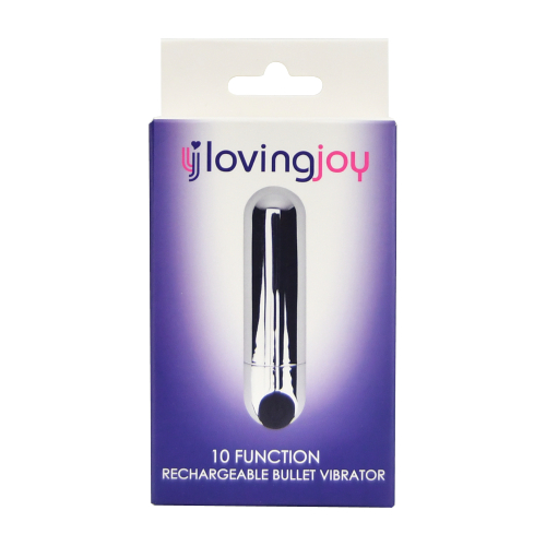 Loving Joy 10 Function Rechargeable Bullet Vibrator Silver 2 Loving Joy 10 Function Rechargeable Bullet Vibrator Silver - Image 2