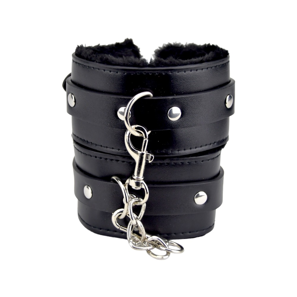 Bound to Please Furry Plush Wrist Cuffs Black 5 Bound to Please Furry Plush Wrist Cuffs Black - Image 5