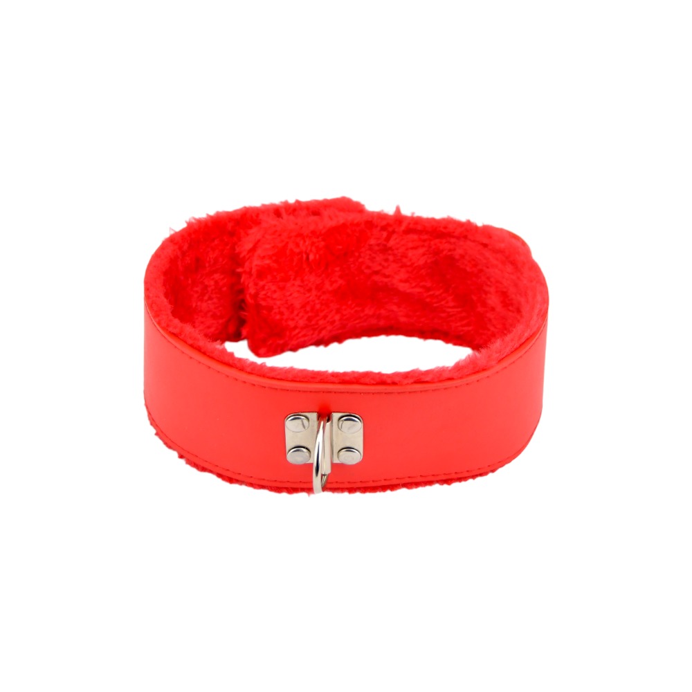 Bound to Please Furry Collar with Leash Red 5 Bound to Please Furry Collar with Leash Red - Image 5