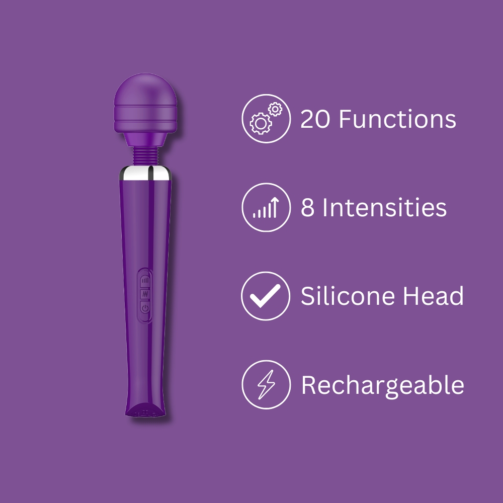Loving Joy Rechargeable Magic Wand Vibrator Purple 2 Loving Joy Rechargeable Magic Wand Vibrator Purple - Image 2