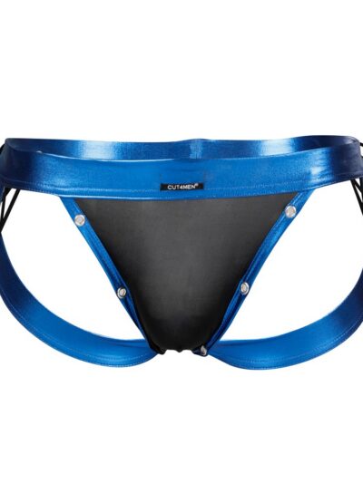 C4M Desire Jockstrap Blue Leatherette