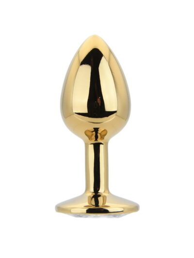 Toosh Gold Metal Butt Plug Small Clear Stone