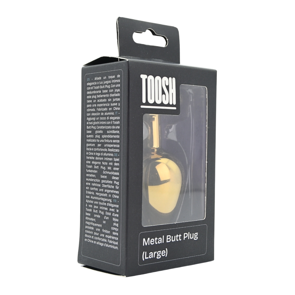 Toosh Gold Metal Butt Plug Large Clear Stone 8 Toosh Gold Metal Butt Plug Large Clear Stone - Image 8