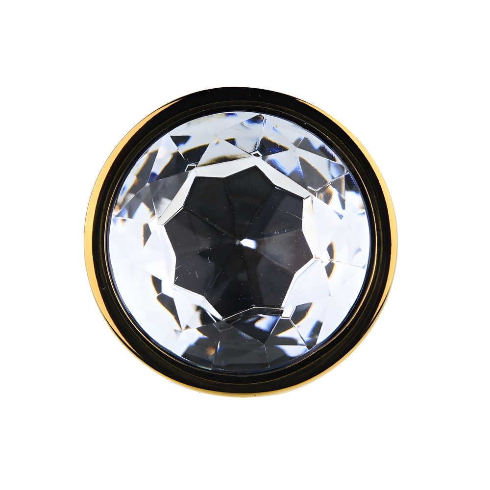 Toosh Gold Metal Butt Plug Large Clear Stone 5 Toosh Gold Metal Butt Plug Large Clear Stone - Image 5