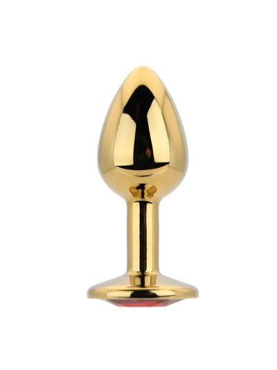Toosh Gold Metal Butt Plug Small Red Stone