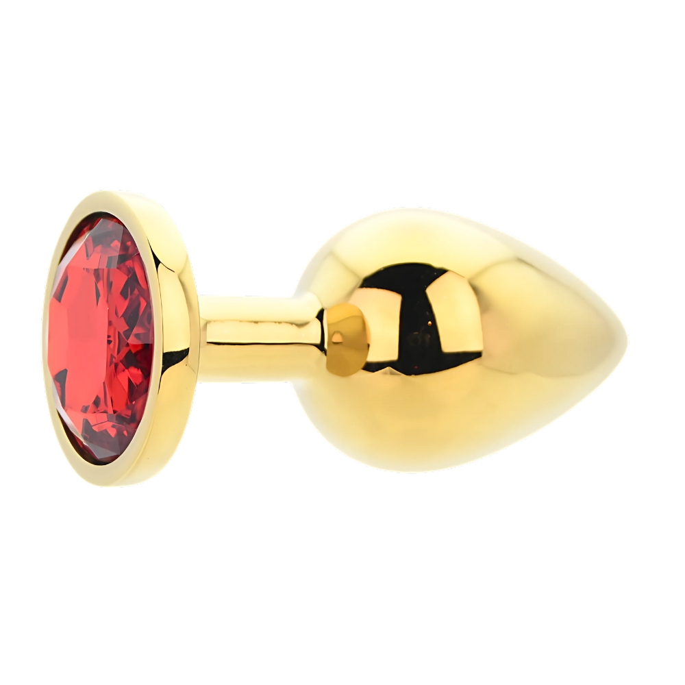 Toosh Gold Metal Butt Plug Large Red Stone 3 Toosh Gold Metal Butt Plug Large Red Stone - Image 3