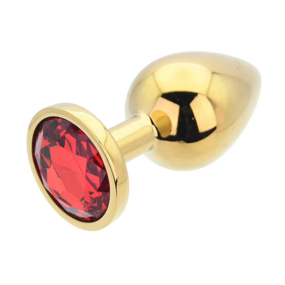 Toosh Gold Metal Butt Plug Large Red Stone 4 Toosh Gold Metal Butt Plug Large Red Stone - Image 4