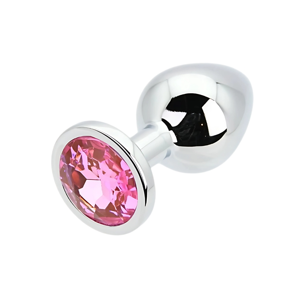 Toosh Silver Metal Butt Plug Medium Pink Stone 5 Toosh Silver Metal Butt Plug Medium Pink Stone - Image 5