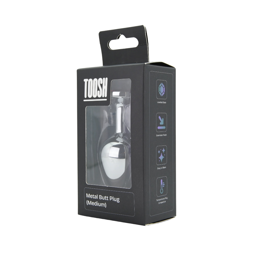 Toosh Silver Metal Butt Plug Medium Pink Stone 10 Toosh Silver Metal Butt Plug Medium Pink Stone - Image 10