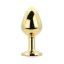 Toosh Gold Metal Butt Plug Medium Pink Stone