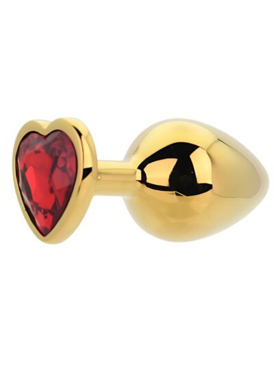 Toosh Heart Shaped Gold with Red Stone Medium
