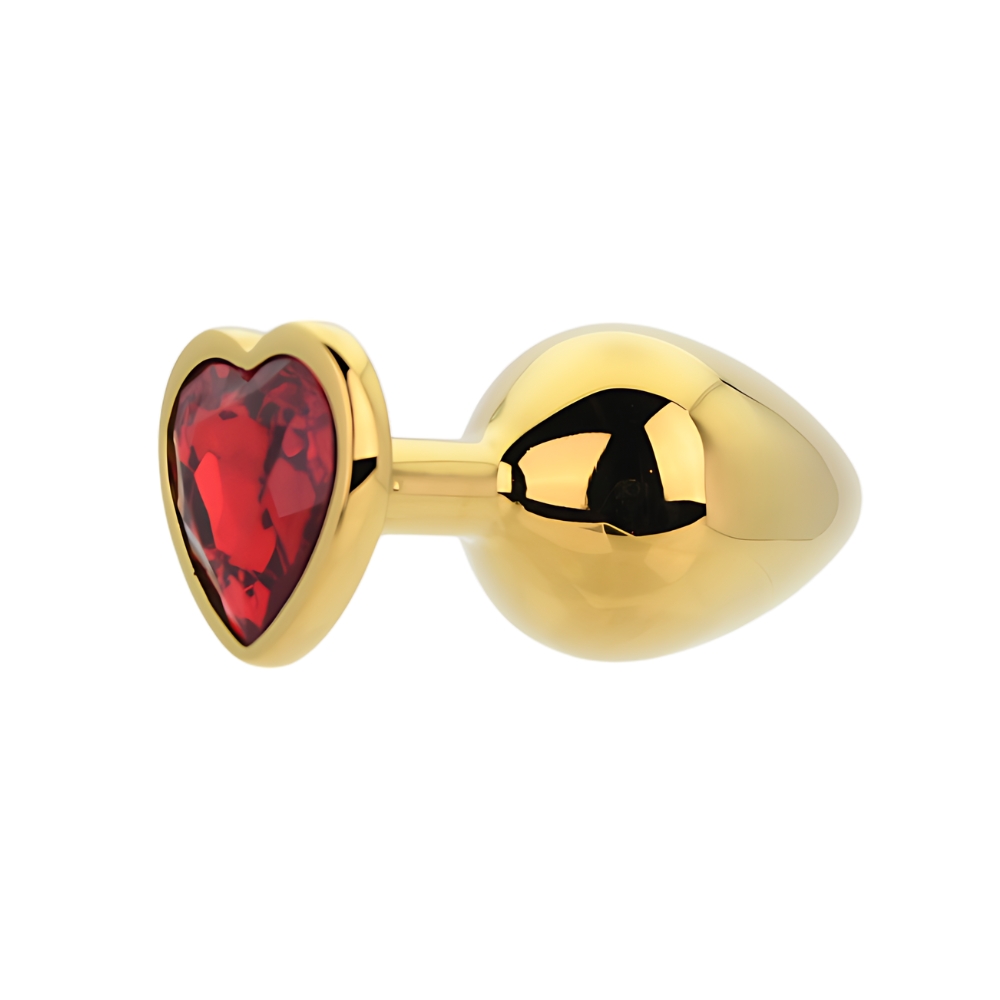 Toosh Heart Shaped Gold with Red Stone Medium 1 Toosh Heart Shaped Gold with Red Stone Medium