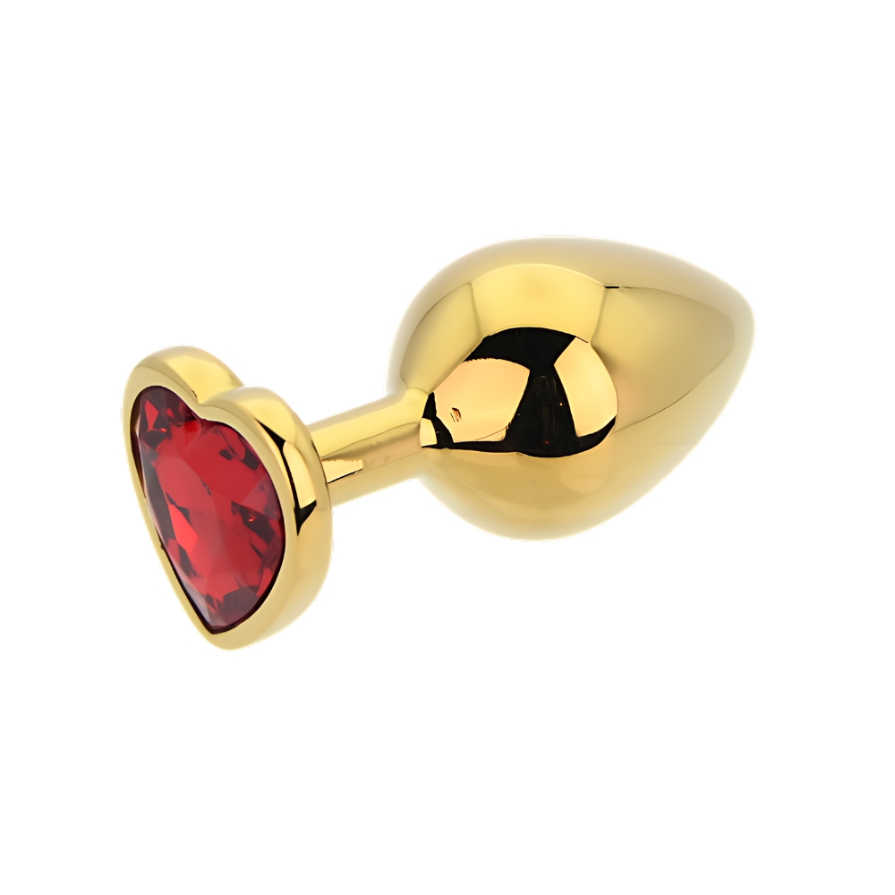 Toosh Heart Shaped Gold with Red Stone Medium 4 Toosh Heart Shaped Gold with Red Stone Medium - Image 4