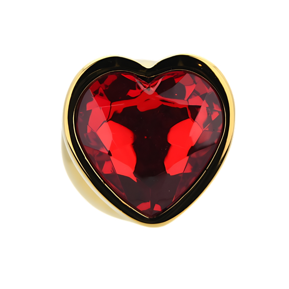 Toosh Heart Shaped Gold with Red Stone Medium 5 Toosh Heart Shaped Gold with Red Stone Medium - Image 5