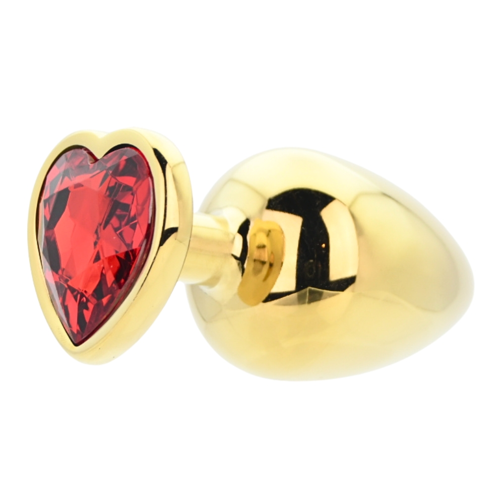 Toosh Heart Shaped Gold Butt Plug with Red Stone Large 4 Toosh Heart Shaped Gold Butt Plug with Red Stone Large - Image 4