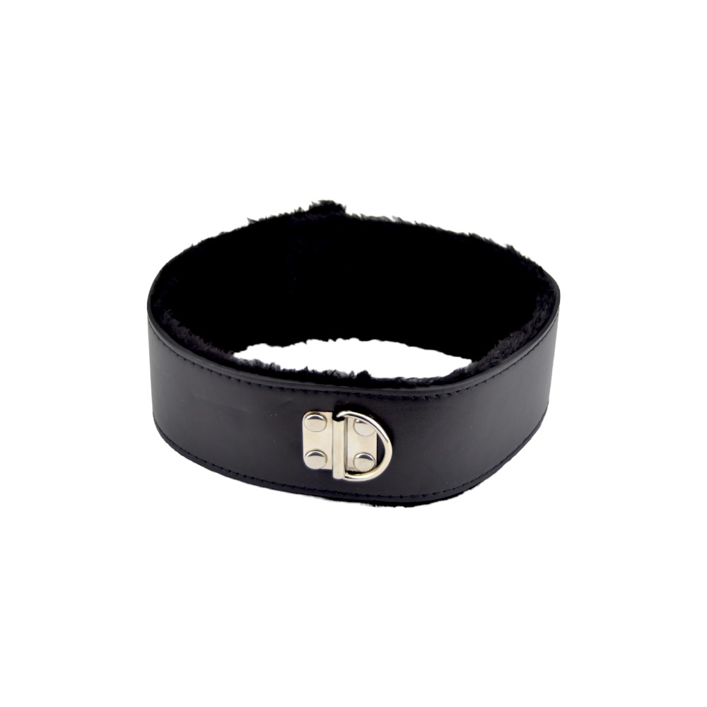 Bound to Please Furry Collar with Leash Black 5 Bound to Please Furry Collar with Leash Black - Image 5