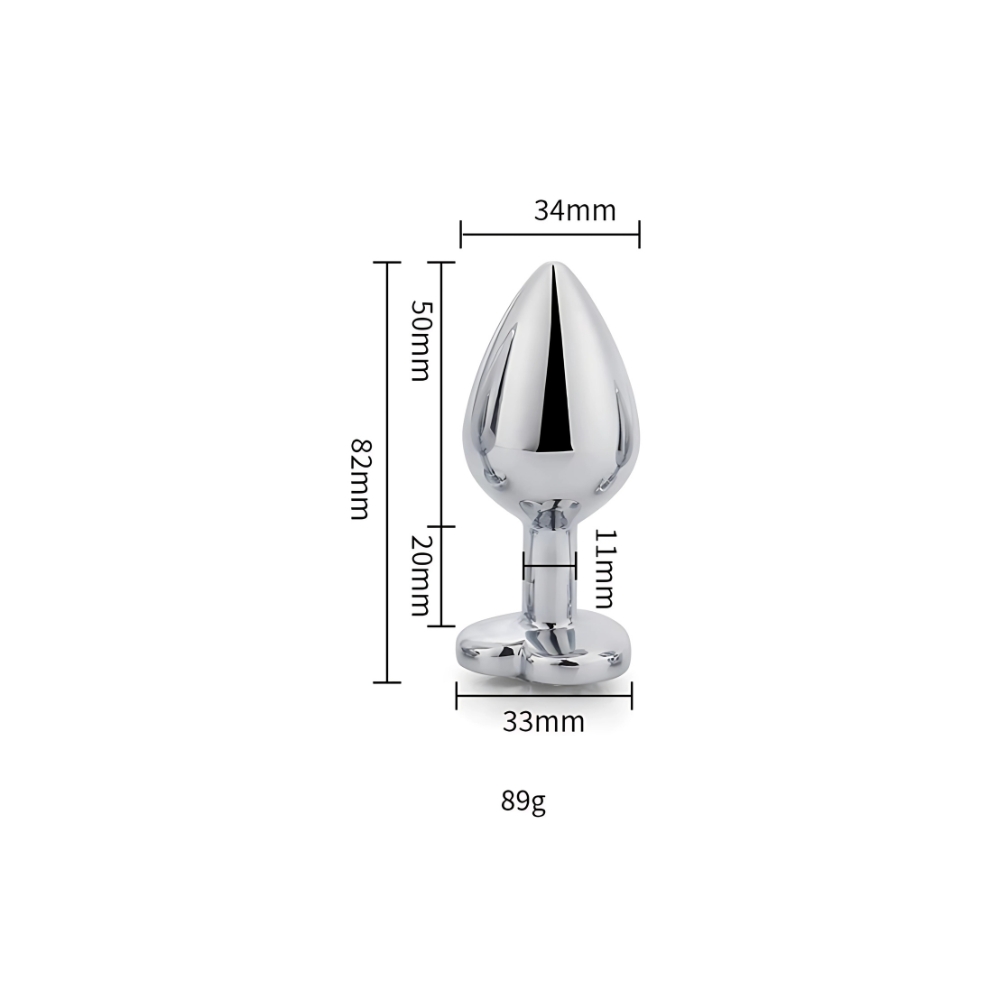 Toosh Heart Shaped Silver with Red Stone Medium 8 Toosh Heart Shaped Silver with Red Stone Medium - Image 8