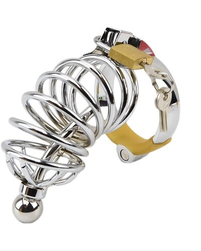 Impound Corkscrew Male Chastity Device with Penis Plug