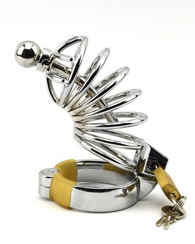 n10351 impound corkscrew male chastity device with penis plug hr 2 1 2