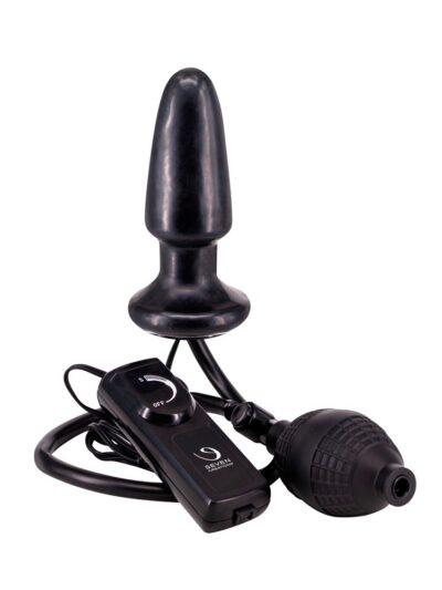 Inflatable Vibrating Butt Plug Black