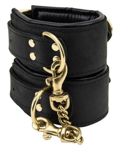 Bound Noir Nubuck Leather Slim Wrist Cuffs