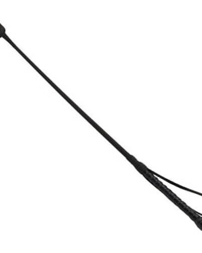 Bound Noir Nubuck Leather Riding Crop