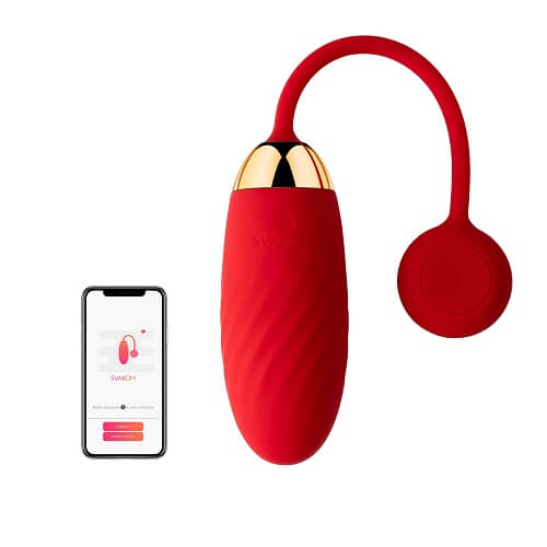 Svakom Ella APP Controlled Silicone Vibrating Egg Red 1 Svakom Ella APP Controlled Silicone Vibrating Egg Red