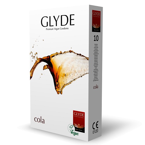 Glyde Ultra Cola Flavour Vegan Condoms 10 Pack 2 Glyde Ultra Cola Flavour Vegan Condoms 10 Pack - Image 2