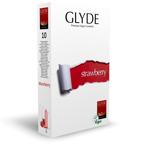 Glyde Ultra Strawberry Flavour Vegan Condoms 10 Pack 1 Glyde Ultra Strawberry Flavour Vegan Condoms 10 Pack