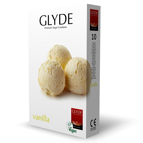 Glyde Ultra Vanilla Flavour Vegan Condoms 10 Pack 3 Glyde Ultra Vanilla Flavour Vegan Condoms 10 Pack - Image 3