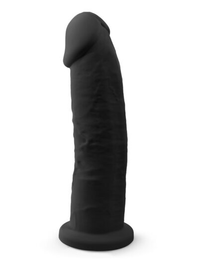 SilexD 9 inch Realistic Girthy Silicone Dual Density Dildo with Suction Cup Black