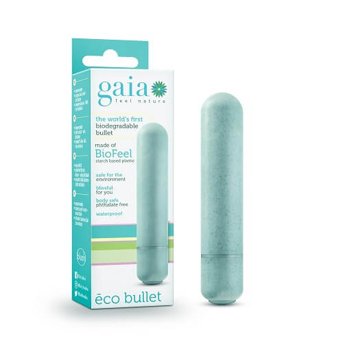 Gaia Biodegradable Eco Bullet Vibrator Blue 5 Gaia Biodegradable Eco Bullet Vibrator Blue - Image 5