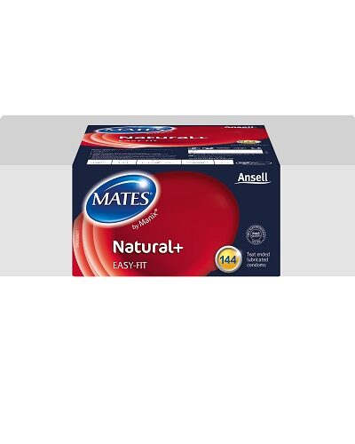 Mates Natural+ Condoms 144 Clinic Pack