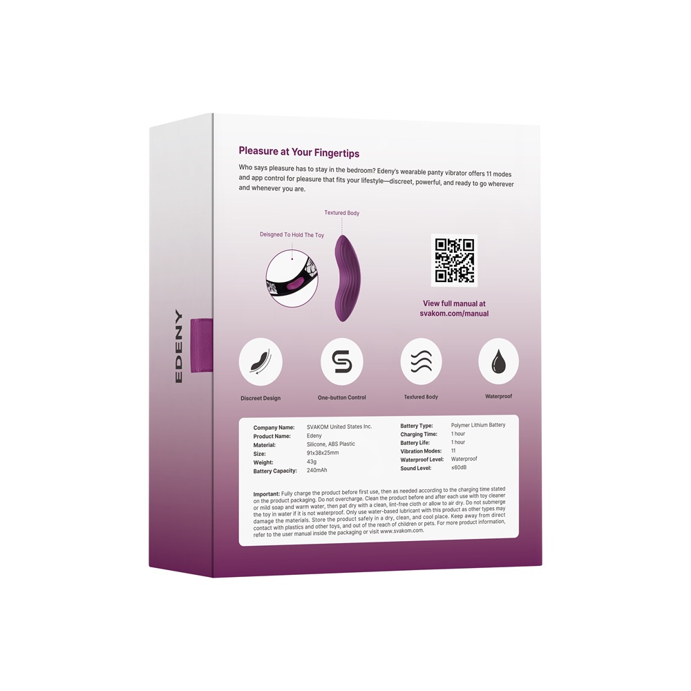 Svakom Edeny App Controlled Knicker Vibrator 7 Svakom Edeny App Controlled Knicker Vibrator - Image 7