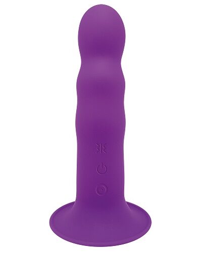 Adrien Lastic Dual Density Cushioned Core Vibrating Suction Cup Ribbed Silicone Dildo 7 Inch
