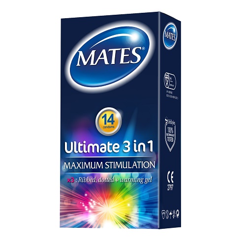 Mates Ultimate 3 in 1 Condoms 14 Pack 1 Mates Ultimate 3 in 1 Condoms 14 Pack