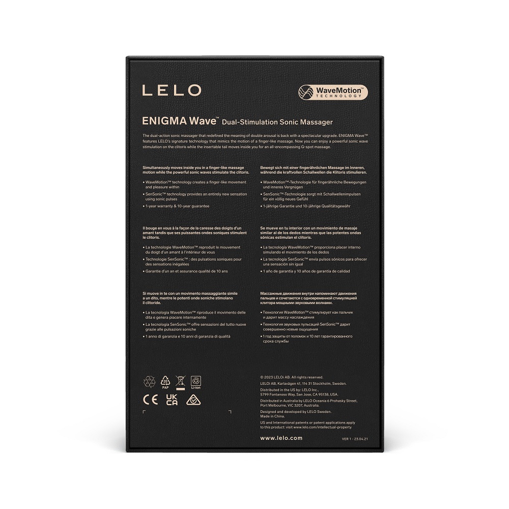 LELO Enigma Wave Dual Stimulation Sonic Massager Black 5 LELO Enigma Wave Dual Stimulation Sonic Massager Black - Image 5