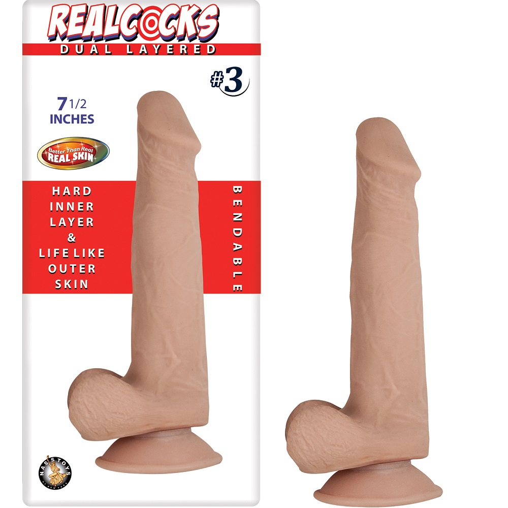 RealCocks Dual Layer Bendable Dildo 7.5 Inch Vanilla 1 RealCocks Dual Layer Bendable Dildo 7.5 Inch Vanilla