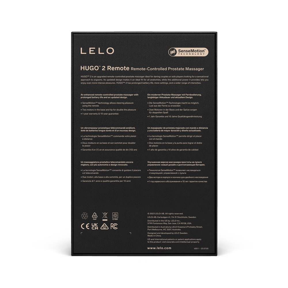 LELO Hugo 2 Remote Controlled Prostate Massager Black 4 LELO Hugo 2 Remote Controlled Prostate Massager Black - Image 4