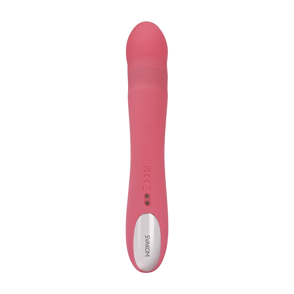 Svakom Avery Thrusting Vibrator with Clitoral Stimulator Pink 4 Svakom Avery Thrusting Vibrator with Clitoral Stimulator Pink - Image 4