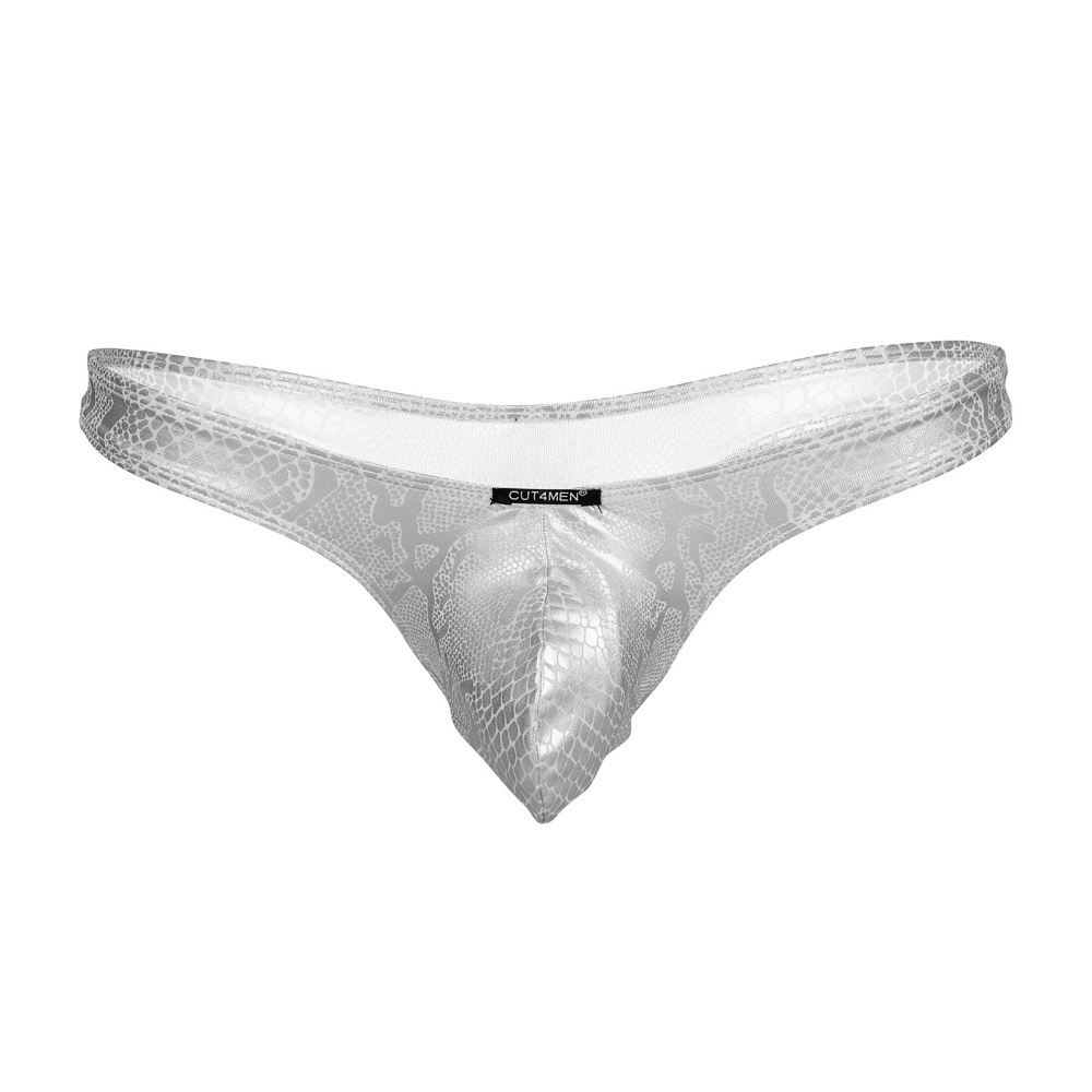 C4M Pouch Enhancing Thong Pearl 1 C4M Pouch Enhancing Thong Pearl, front view of pearl pouch enhancing thong