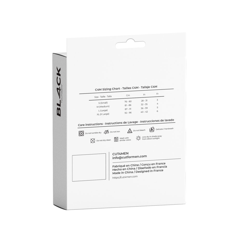 C4M Snap Ergonomic Brief Black Leatherette 5 C4M Snap Ergonomic Brief Black Leatherette on model, showing fit and waistband