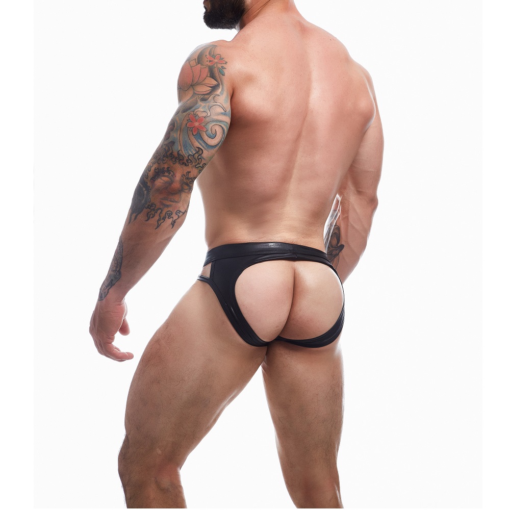 C4M Dungeon Black Leatherette Jockstrap 2 C4M Dungeon Black Leatherette Jockstrap - Image 2