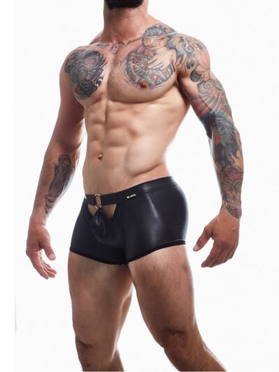 C4M Peekaboo Black Leatherette Mini Pants