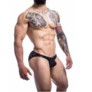 C4M L4CE Bikini Bulge Black front pouch lace bikini, black lace men's bikini briefs with bulge pouch